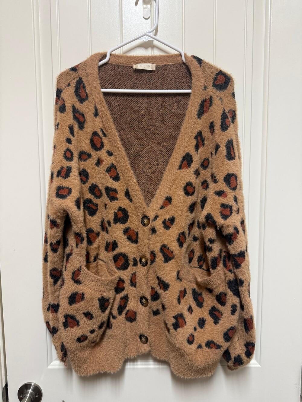Altar'd State Leopard button front cardigan sweater Size Small